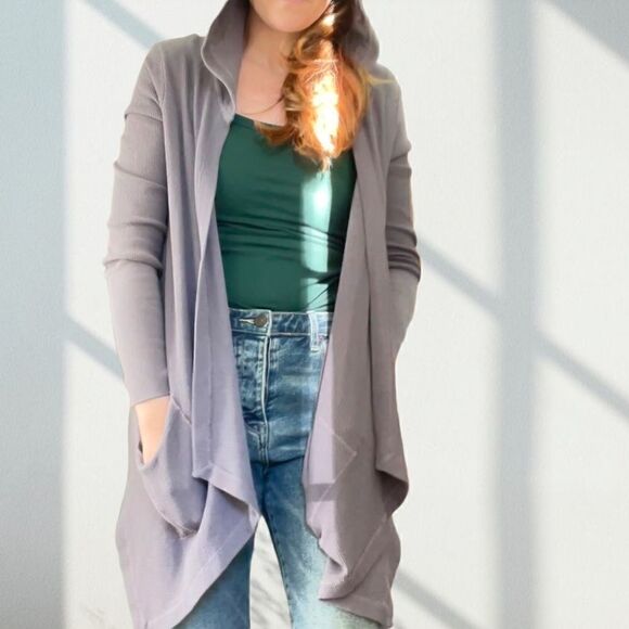 Splendid Waffle Knit Wrap Open Cardigan M - Picture 3 of 14